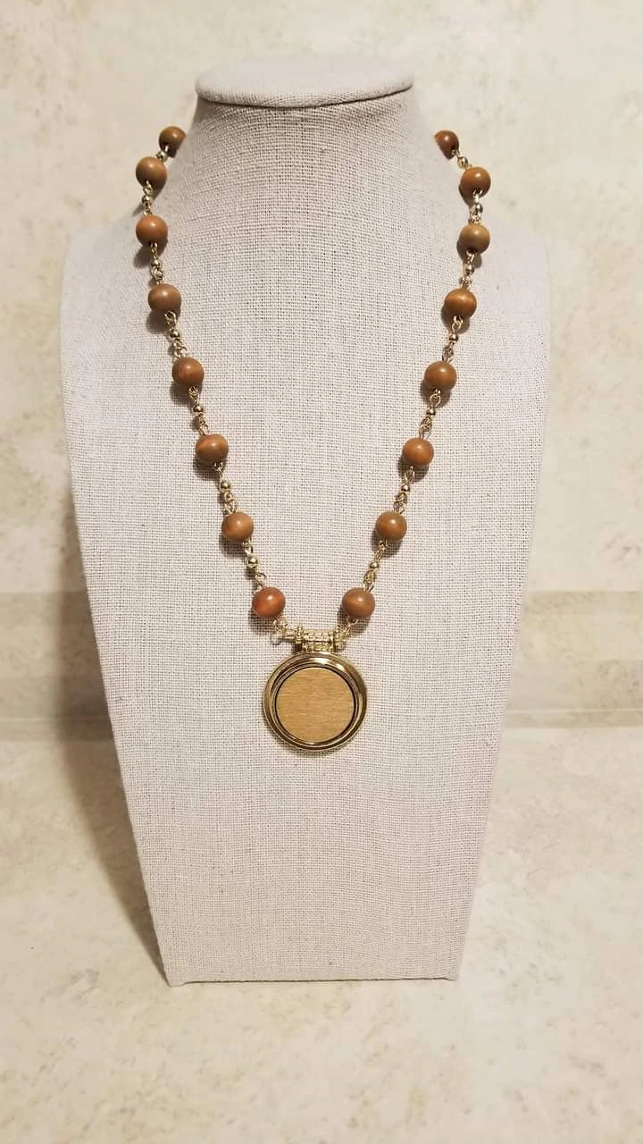 Paparazzi Soulful Sunrise - Gold Wood Necklace