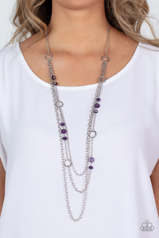 Starry-Eyed Eloquence - Purple Paparazzi Necklace