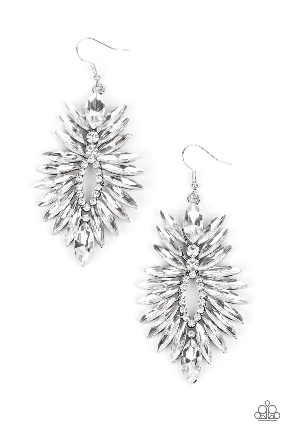 Turn up the Luxe - White Paparazzi Earrings