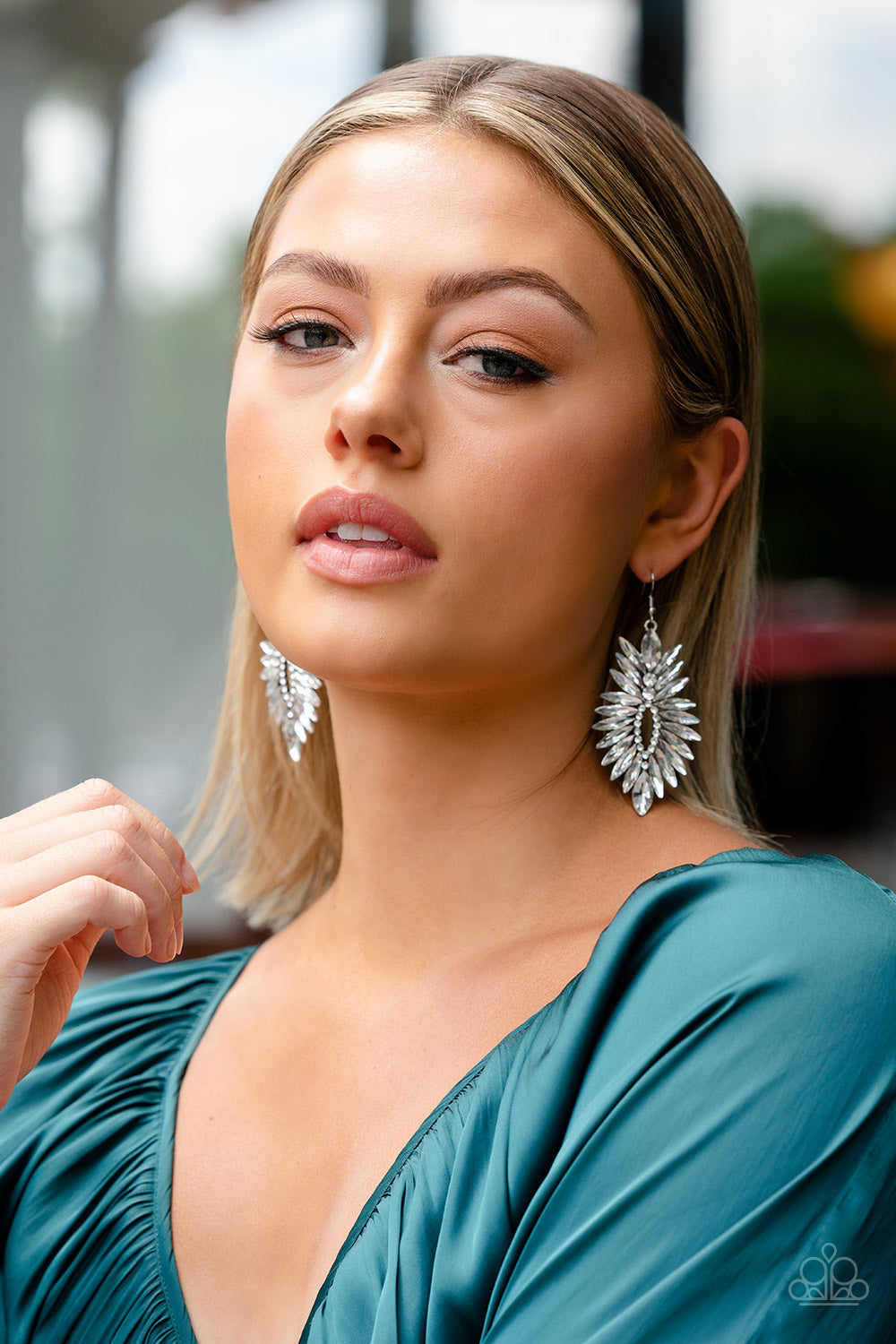 Turn up the Luxe - White Paparazzi Earrings