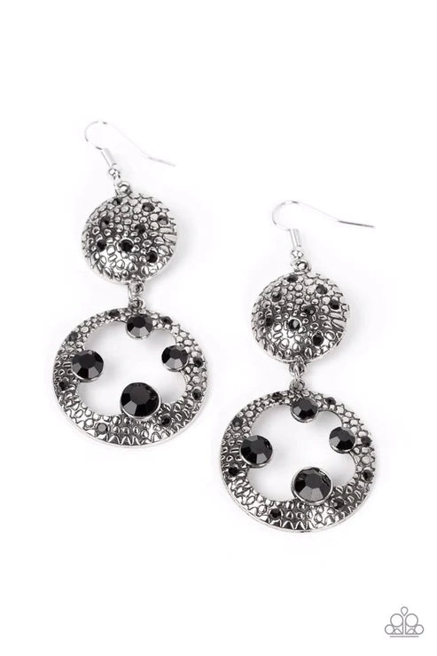 Paparazzi Eastern Entrada - Black Earrings