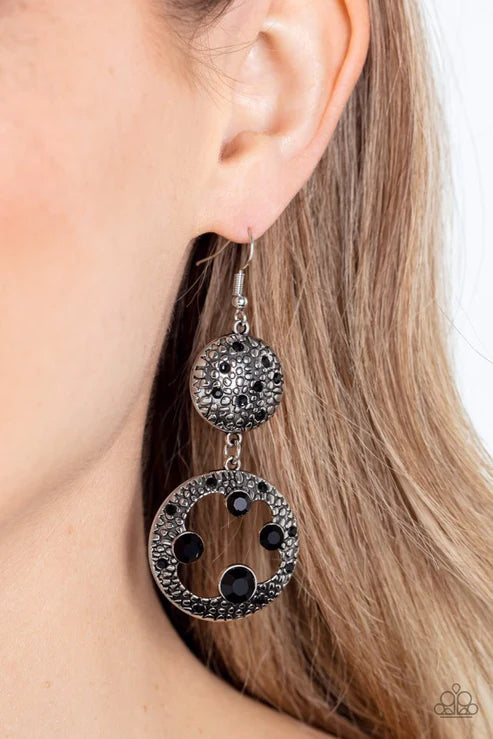 Paparazzi Eastern Entrada - Black Earrings