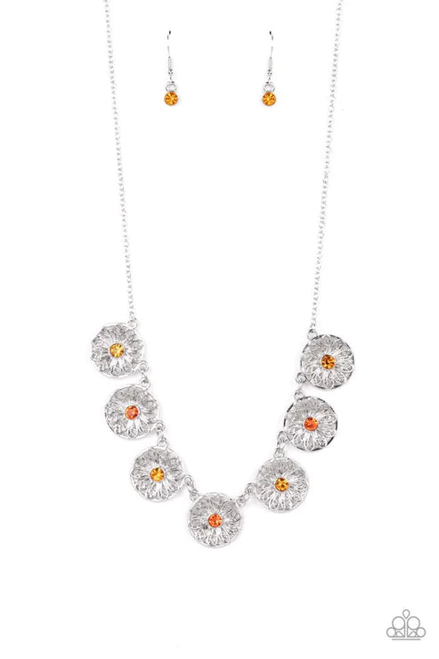 Paparazzi Garden Greetings - Orange Necklace