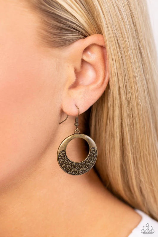 Paparazzi Secret Vineyards - Brass Earrings