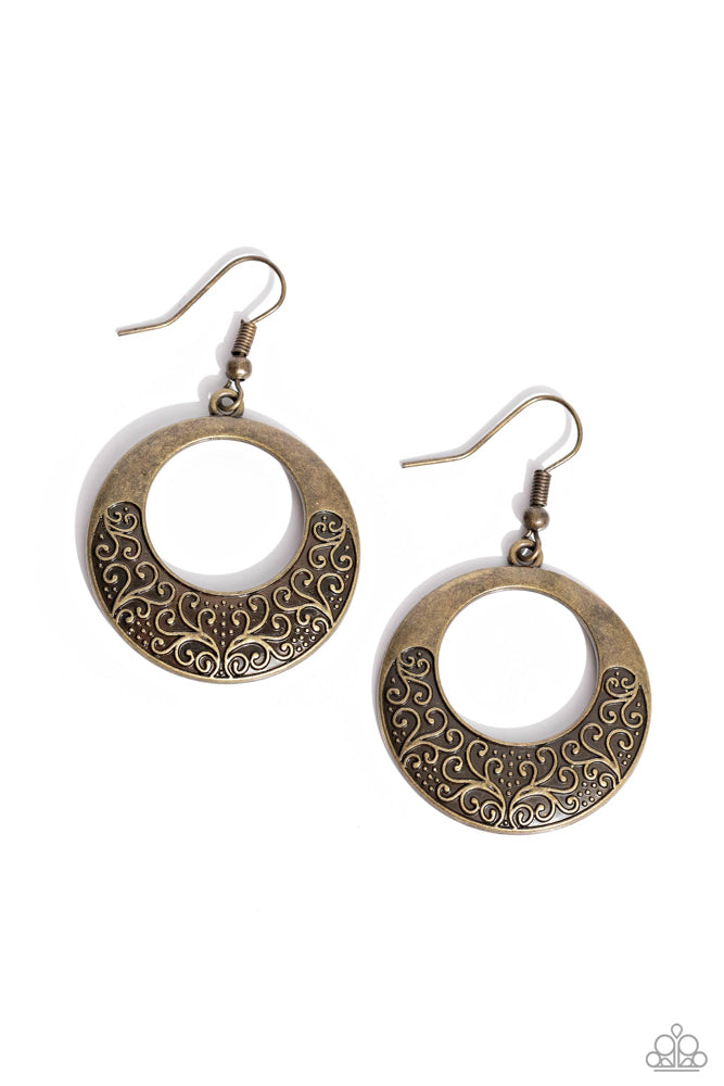 Paparazzi Secret Vineyards - Brass Earrings