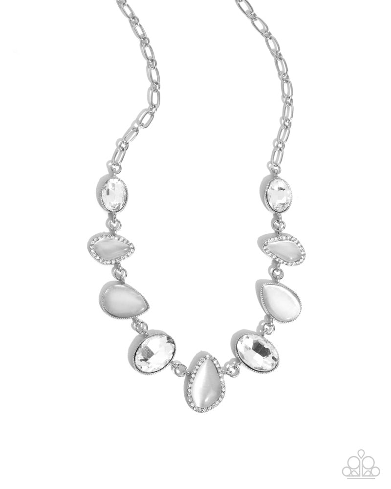 Paparazzi Royal Ready - White Necklace