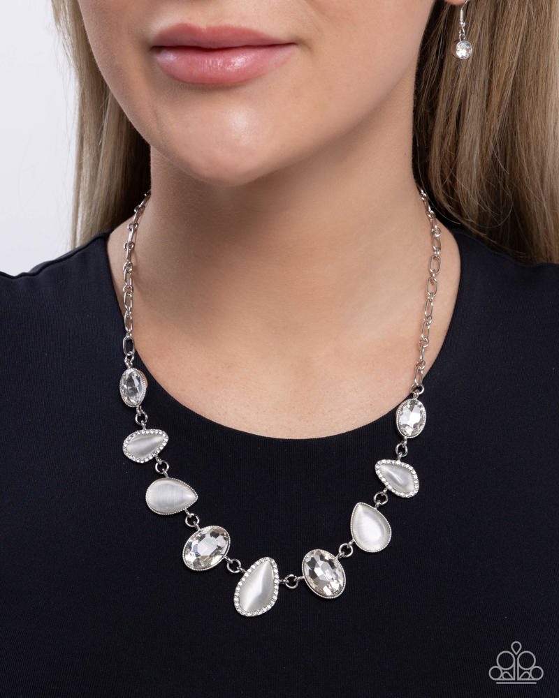 Paparazzi Royal Ready - White Necklace
