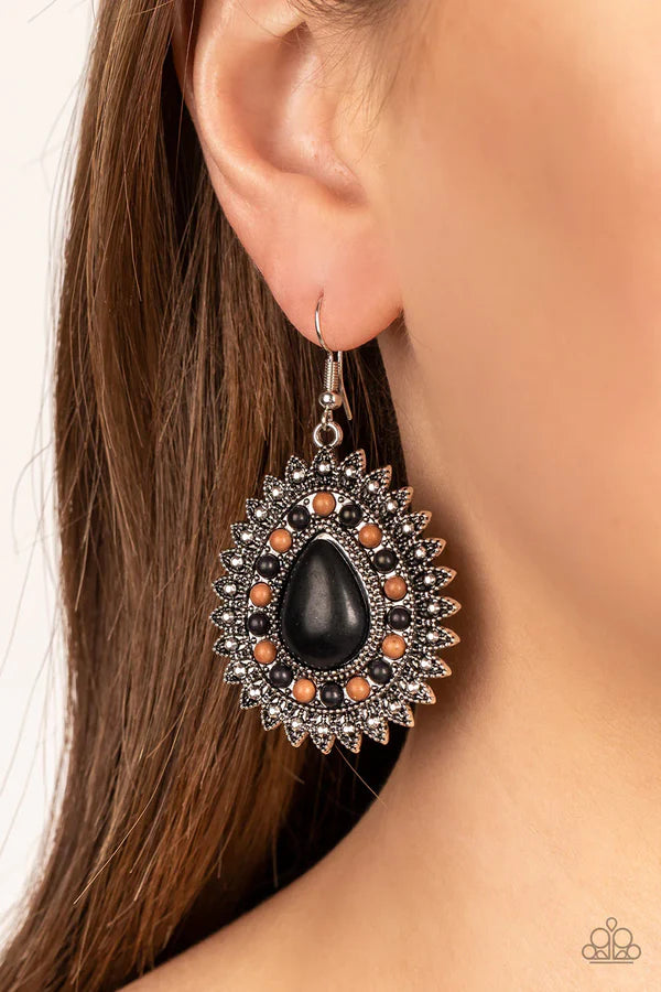 Paparazzi Sagebrush Sabbatical - Black Earring