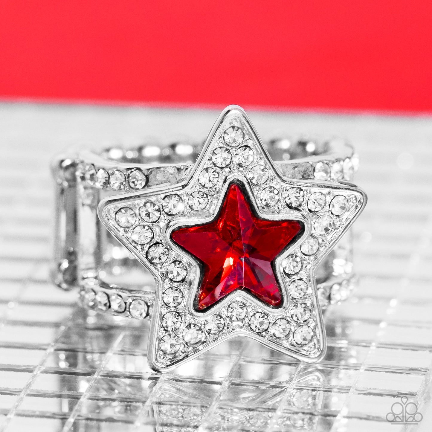 One Nation Under Sparkle - Red Paparazzi Ring