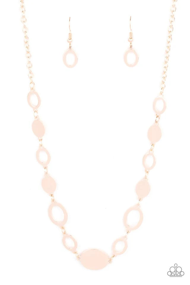 Paparazzi Working OVAL-time - Rose Gold Necklace