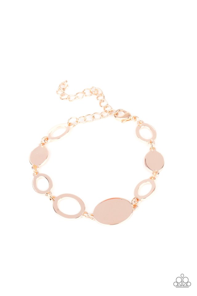 Paparazzi OVAL and Out - Rose Gold Bracelet