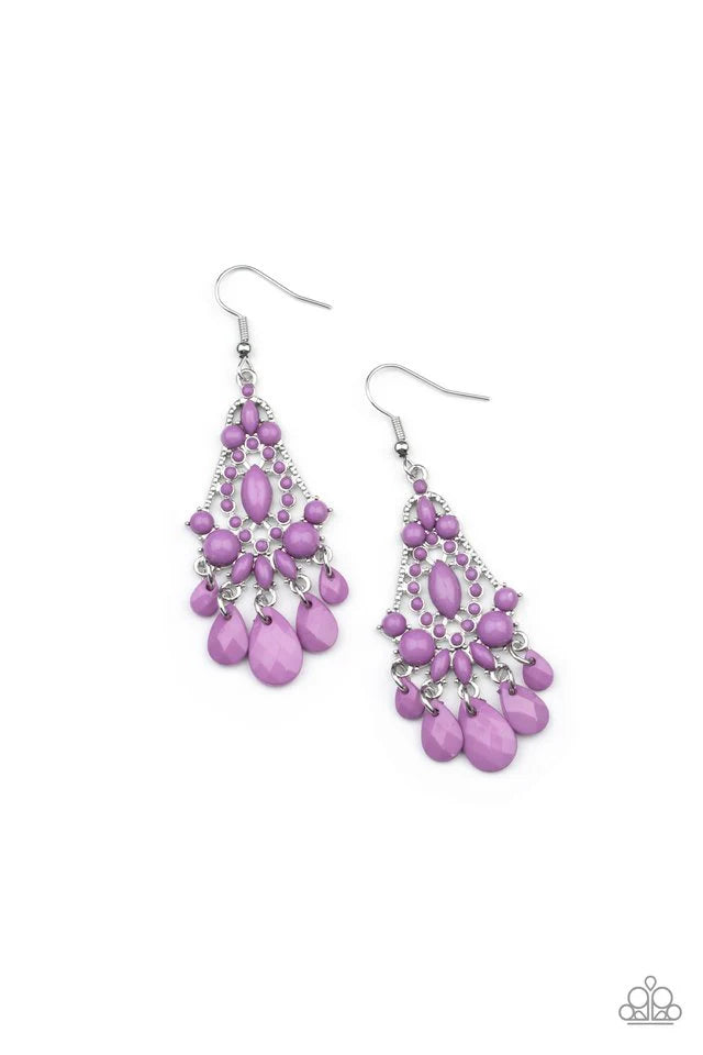 Paparazzi STAYCATION Home - Purple Earrings