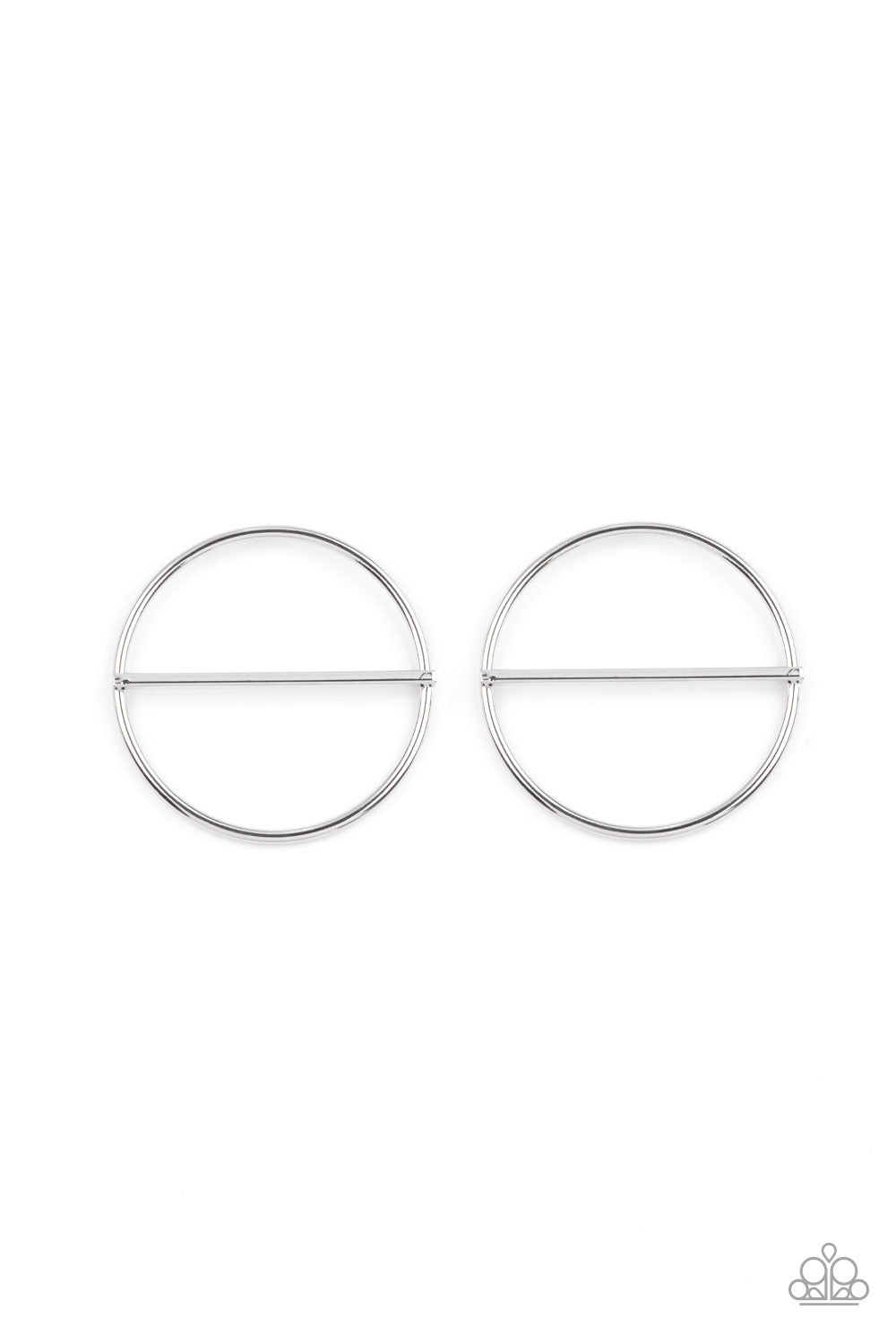 Dynamic Diameter - Silver Paparazzi Earrings