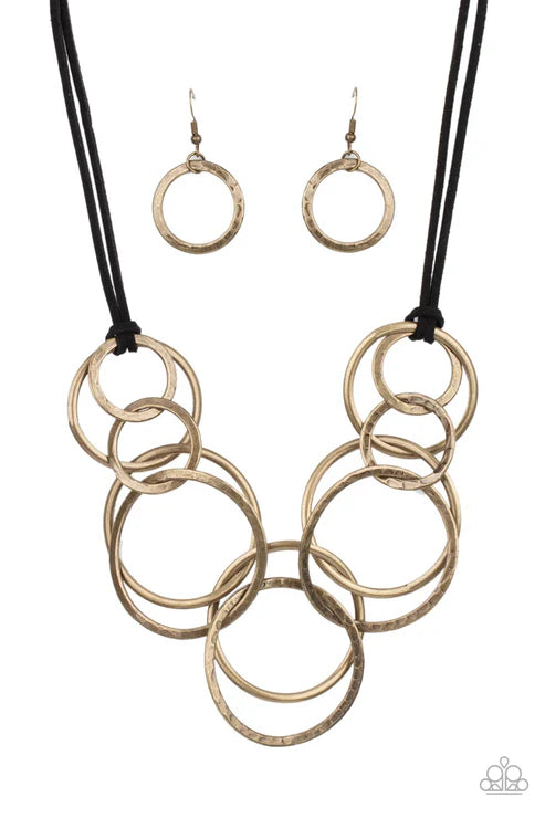 Paparazzi Spiraling Out of COUTURE - Brass Necklace