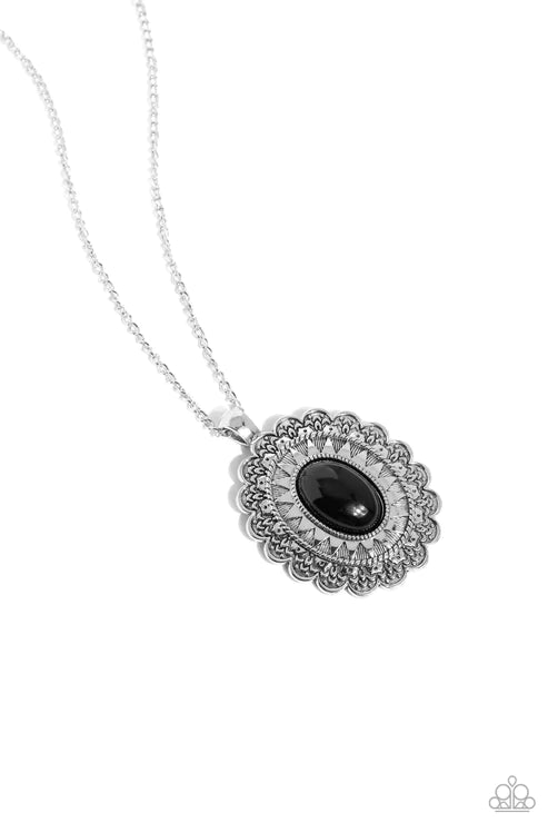 Paparazzi Mesa Medallion - Black Necklace