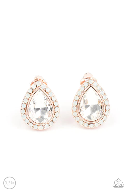 Paparazzi Cosmic Castles - Rose Gold Earrings Clip-On