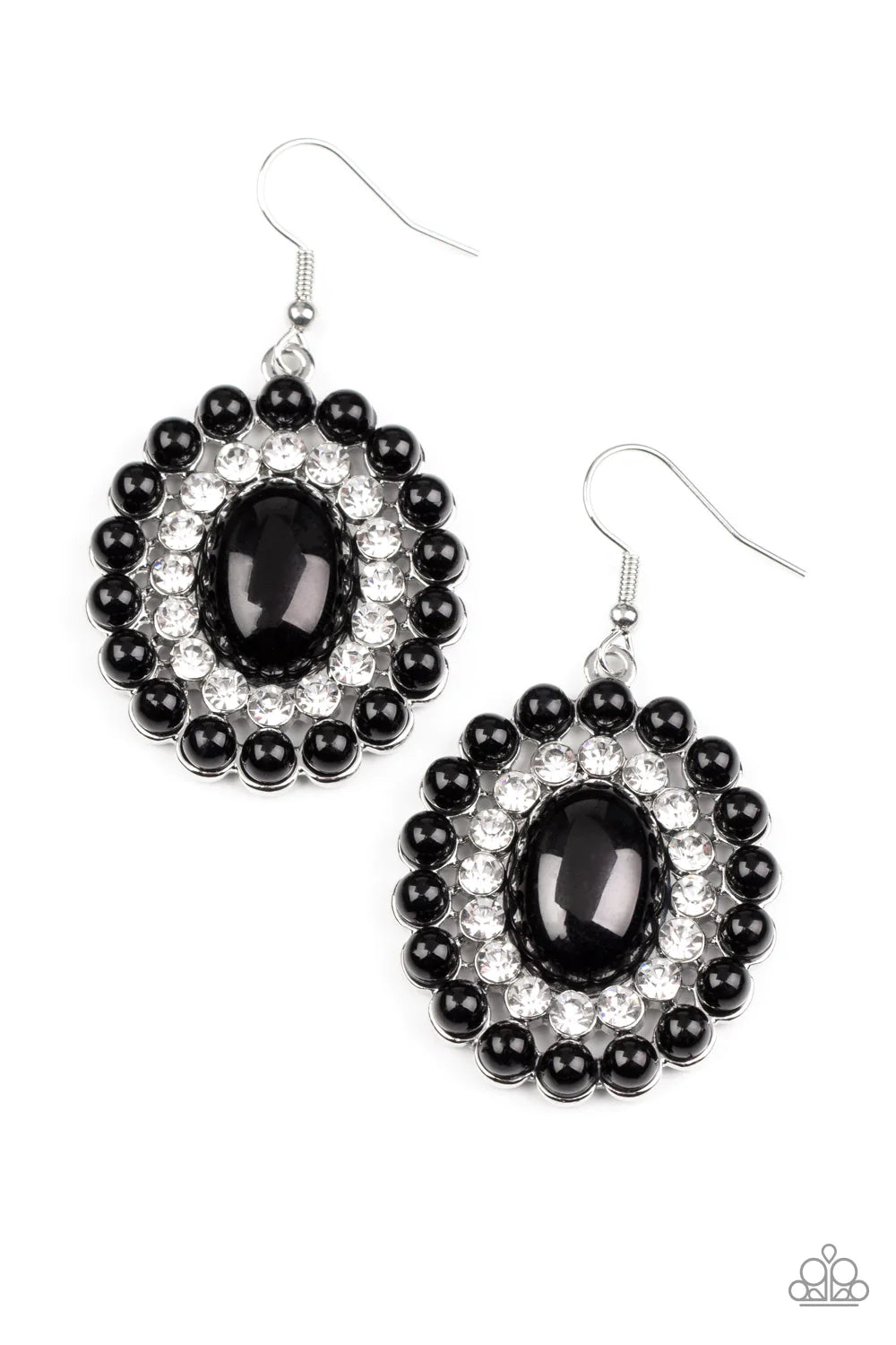 Paparazzi Dolled Up Dazzle - Black Earrings