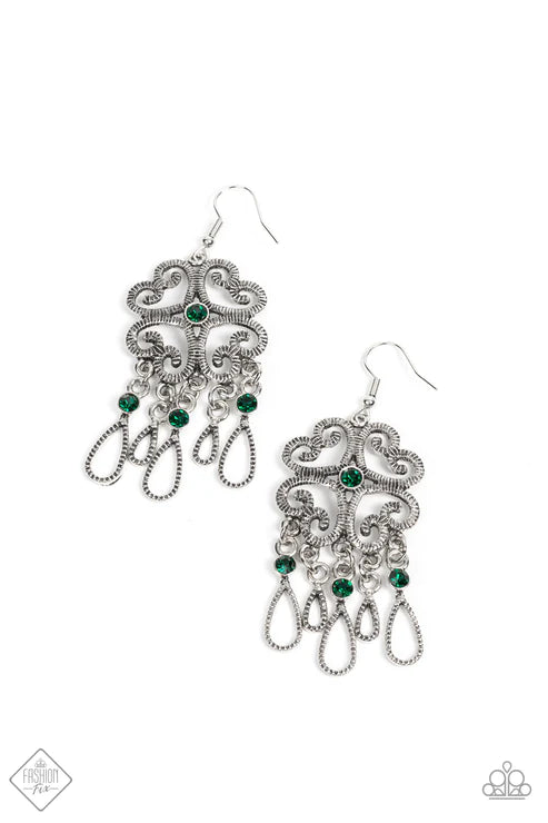 Paparazzi Majestic Makeover - Green Earrings