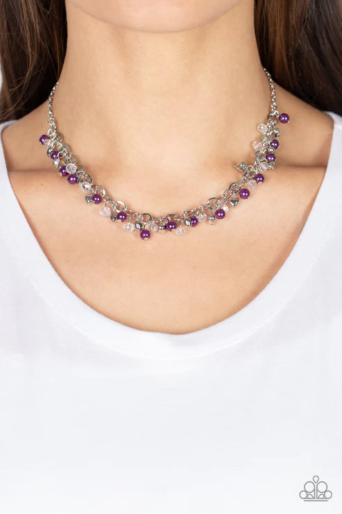 Paparazzi Soft-Hearted Shimmer - Purple Necklace