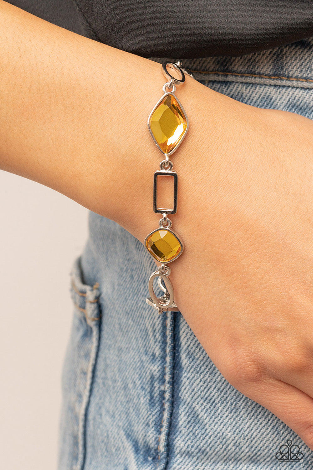 Dazzle for Days - Yellow Paparazzi Bracelet