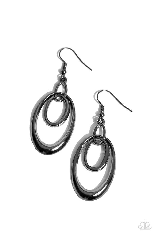 Paparazzi So OVAL-Rated - Silver Earrings