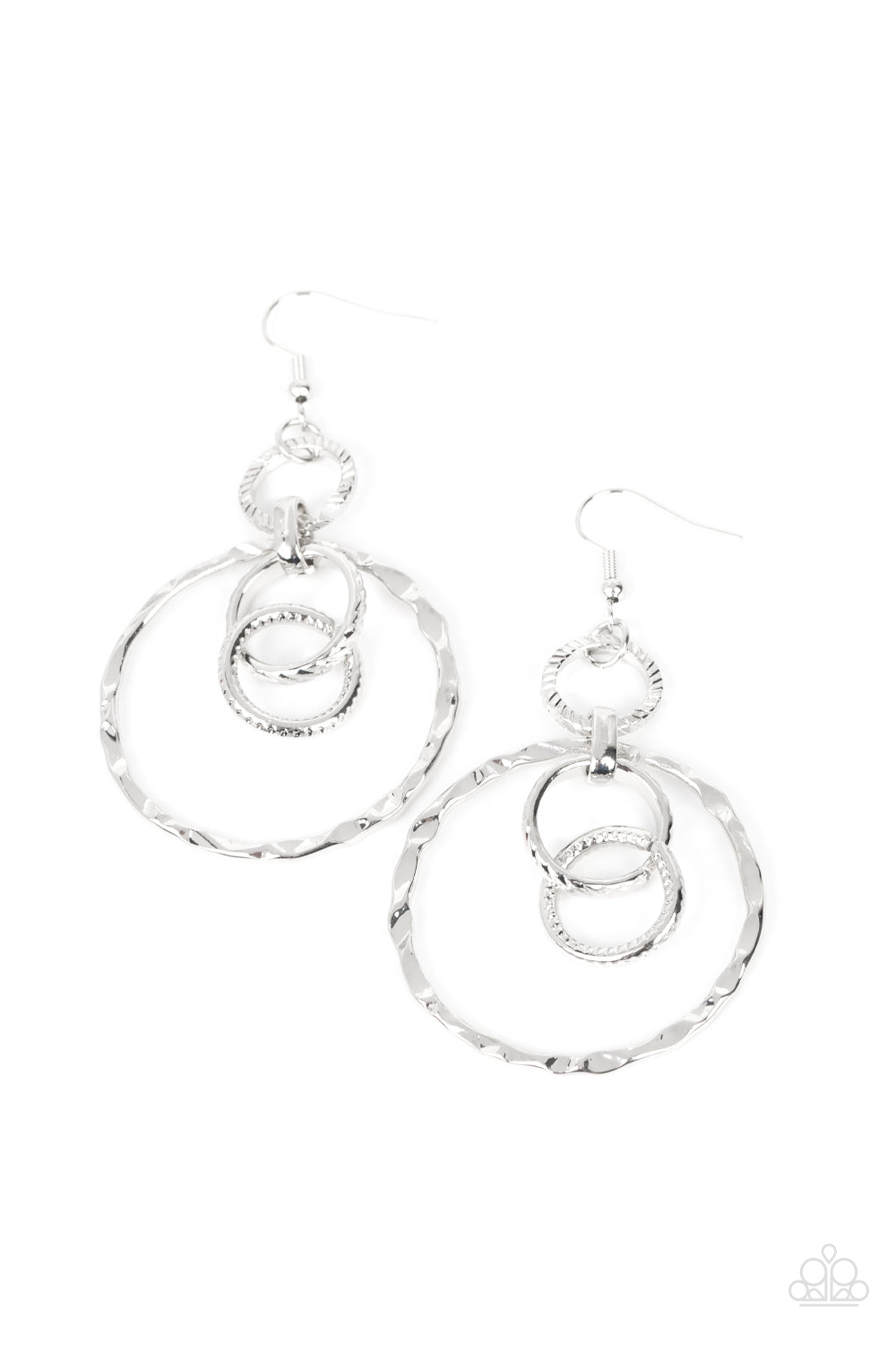 Paparazzi Twisted Temptation - Silver Earrings