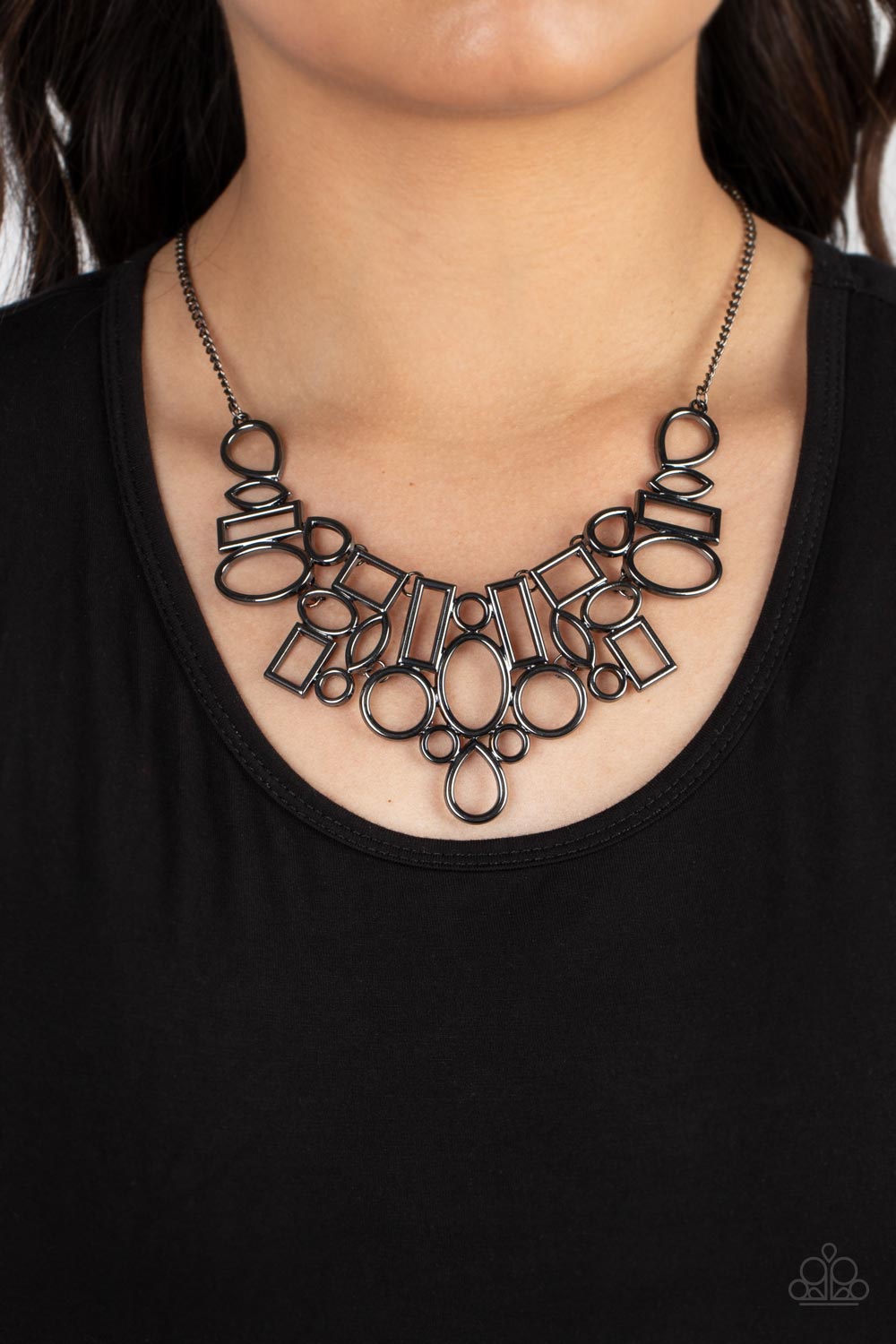 Geometric Grit - Black Paparazzi Necklace