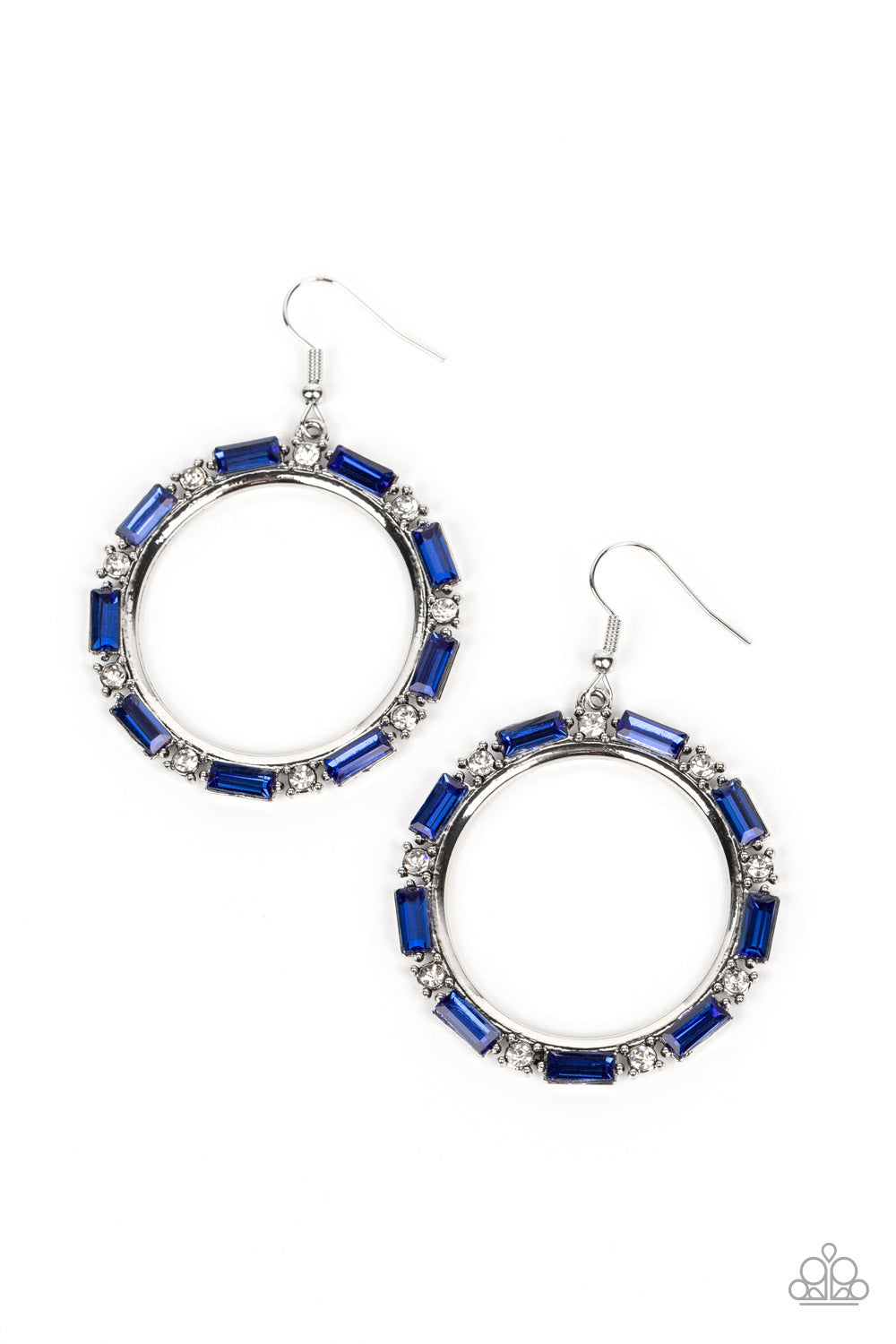 Gritty Glow - Blue Paparazzi Earrings