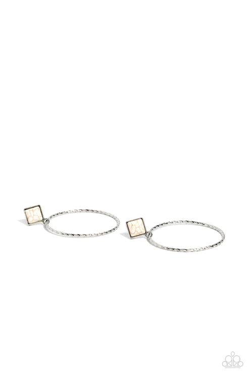 Paparazzi Canyon Circlet - White Post Earrings