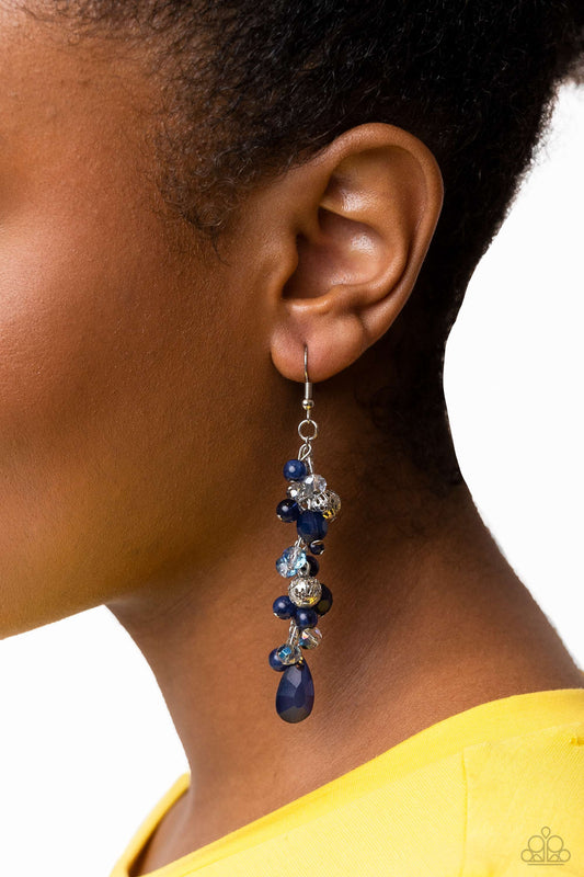 Paparazzi Cheeky Cascade - Blue Earrings