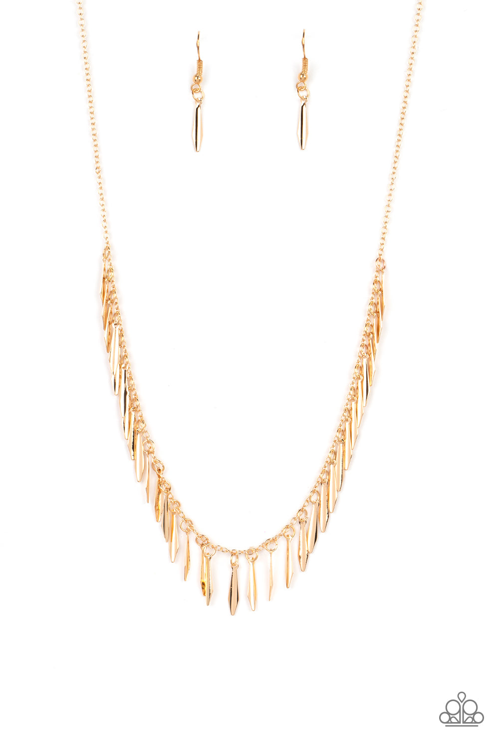 Striking Sheen - Gold Paparazzi Necklace