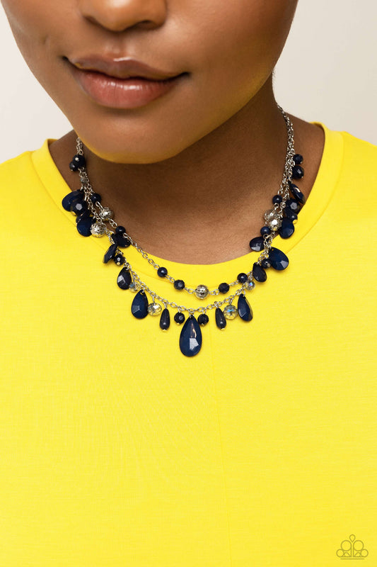 Paparazzi Flirty Flood - Blue Necklace