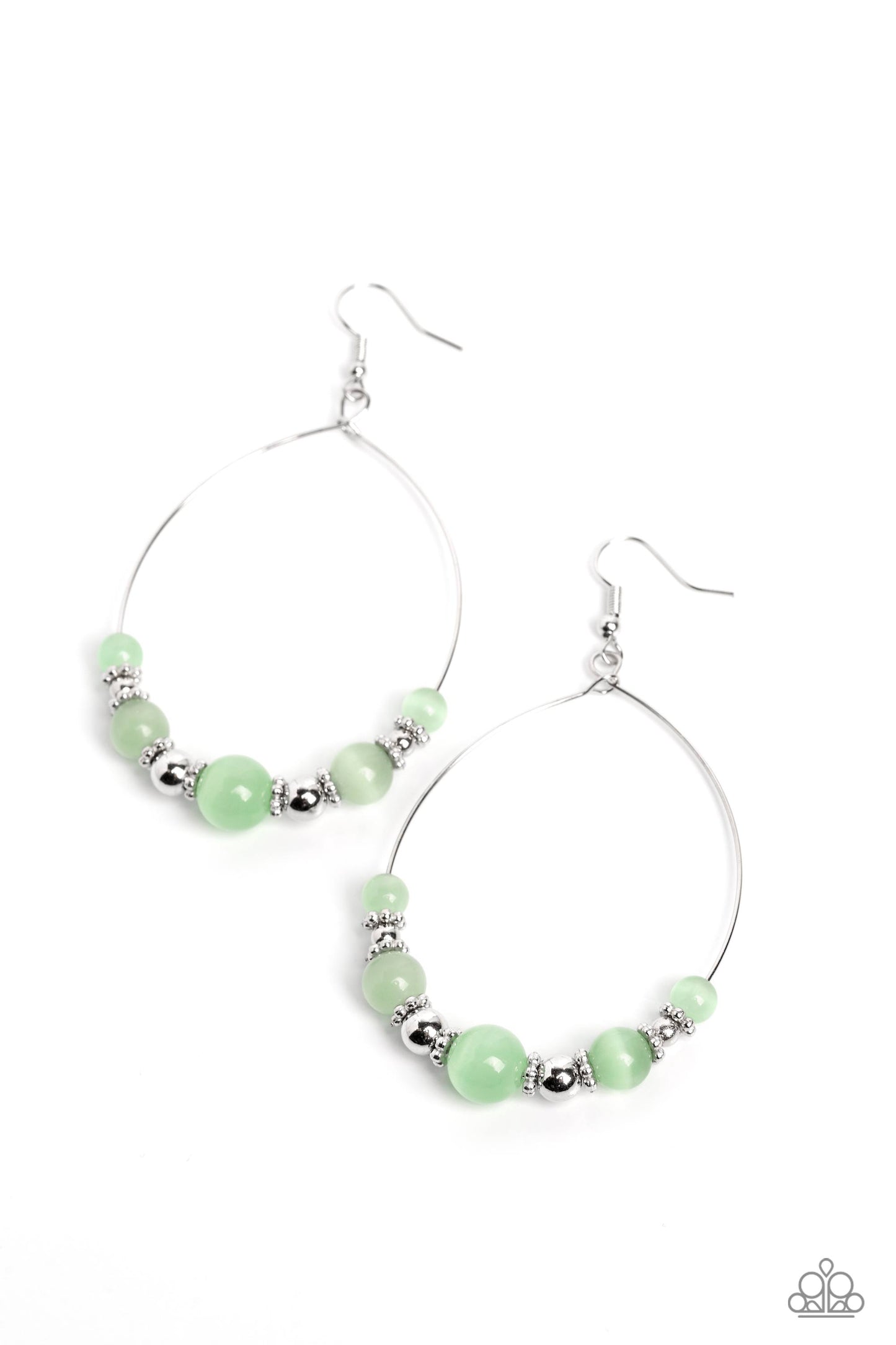 Paparazzi Cats Eye Charisma - Green Earrings