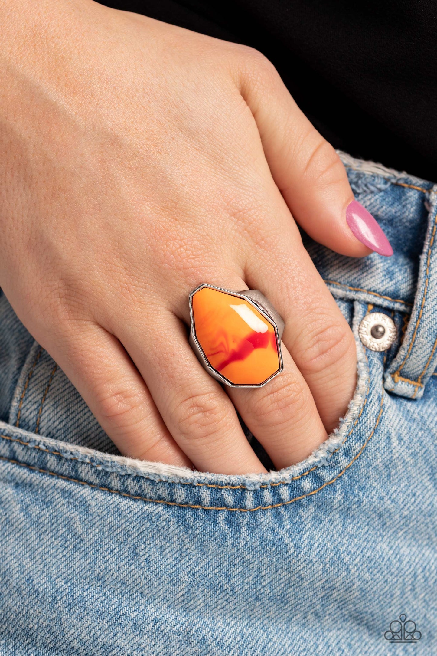 Never Say TIE DYE - Orange Paparazzi Ring