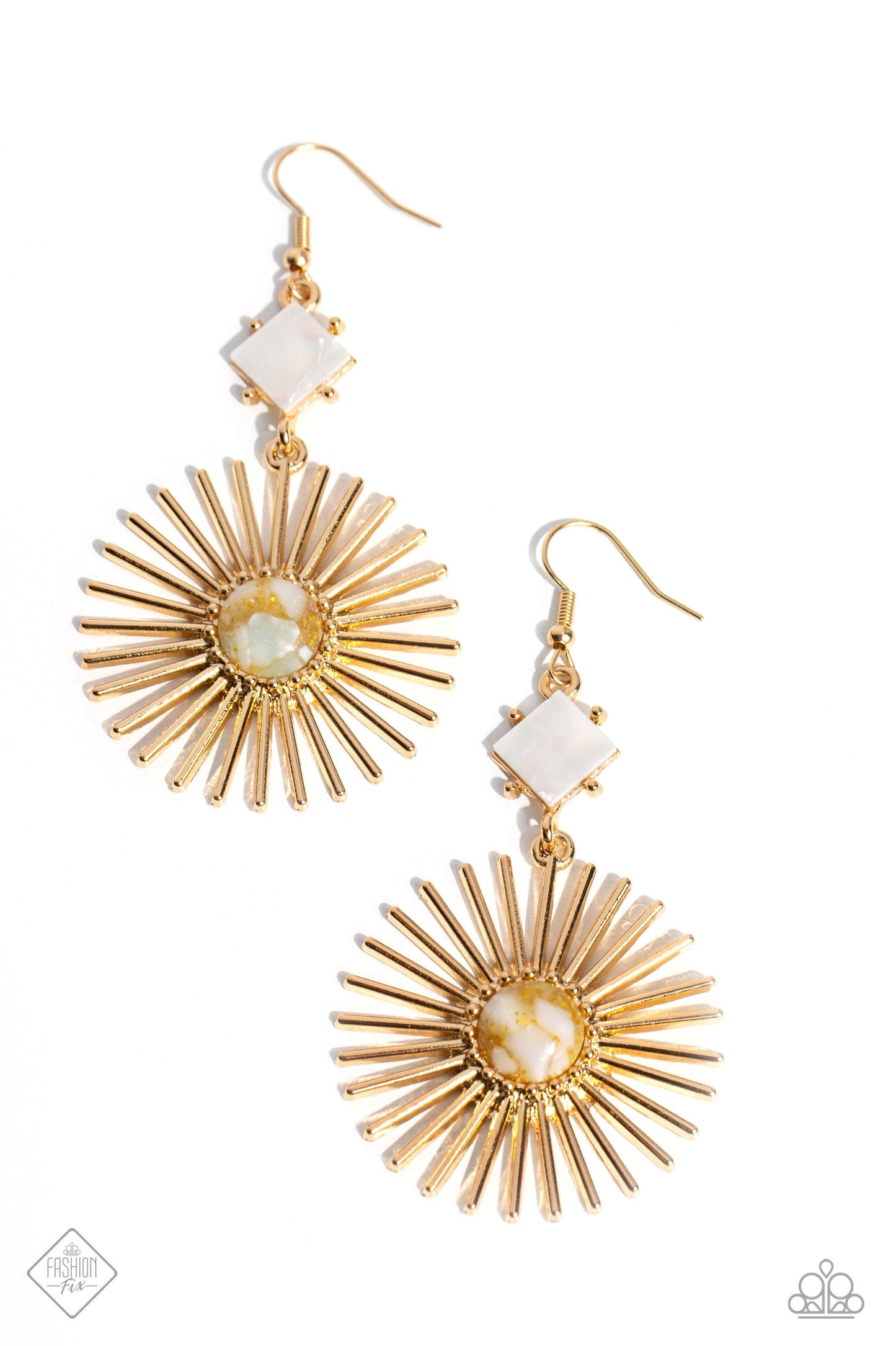 Paparazzi Seize the Sunburst - Gold Earrings