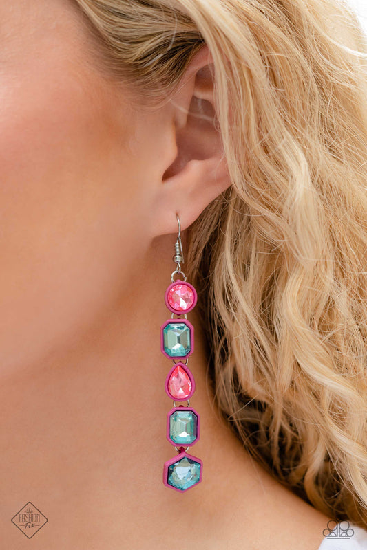 Paparazzi Developing Dignity - Pink Earrings