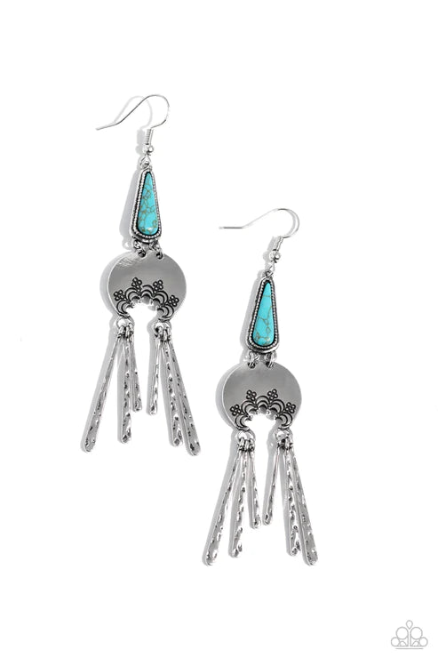 Paparazzi - Highland Haute - Blue Earrings