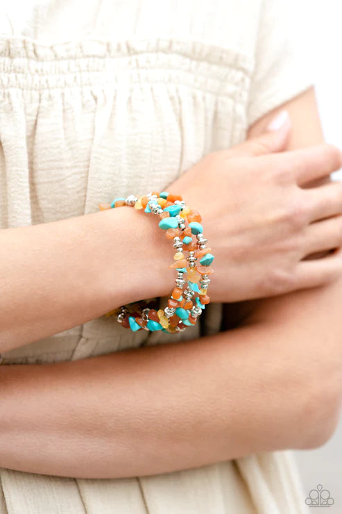 Paparazzi Stacking Stones - Orange Bracelet