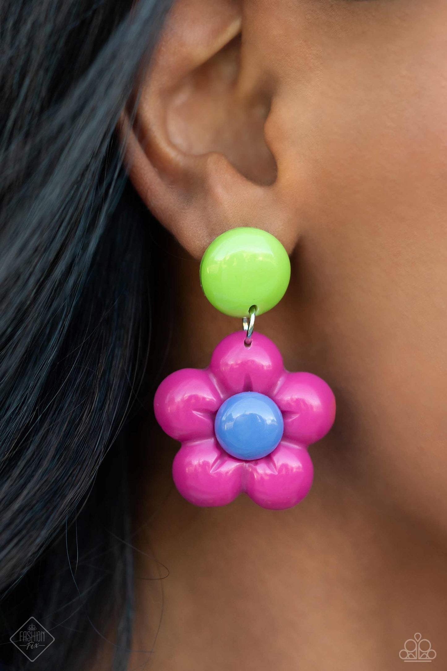 Paparazzi Poppin Posies - Pink Earrings