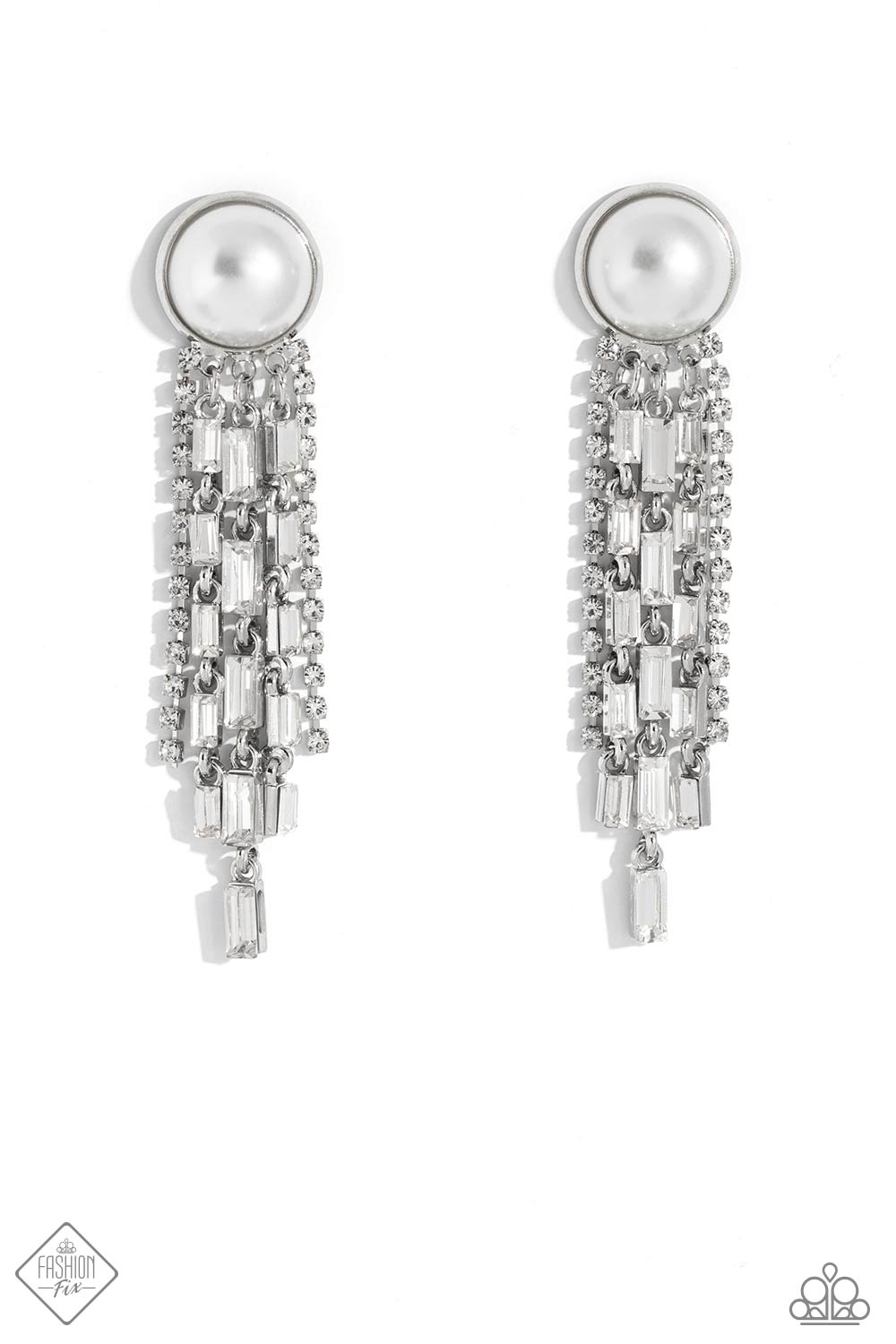 Paparazzi Genuinely Gatsby - White Earrings