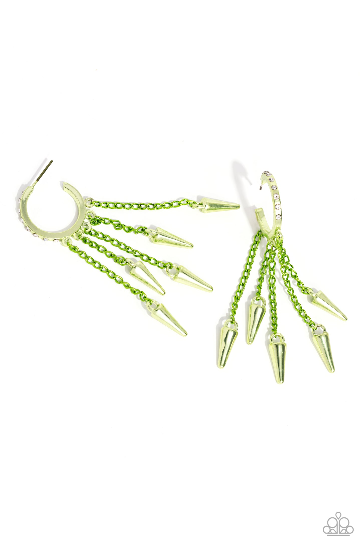 Paparazzi Piquant Punk - Green Earrings