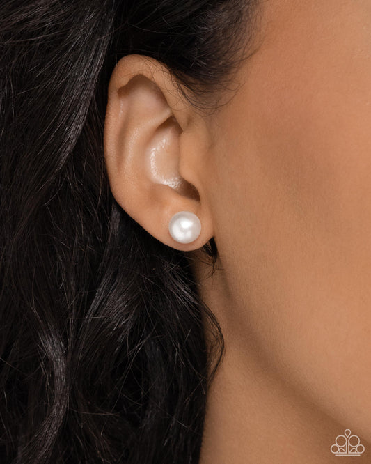 Paparazzi Breathtaking Birthstone - White Earrings