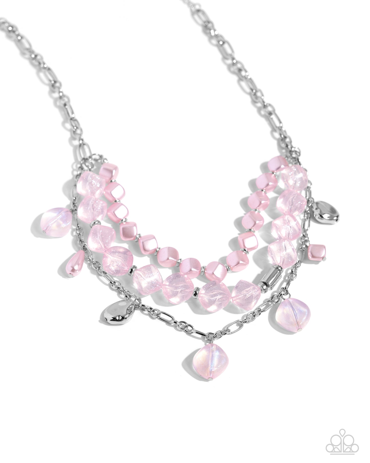 Paparazzi Cubed Cameo - Pink Necklace