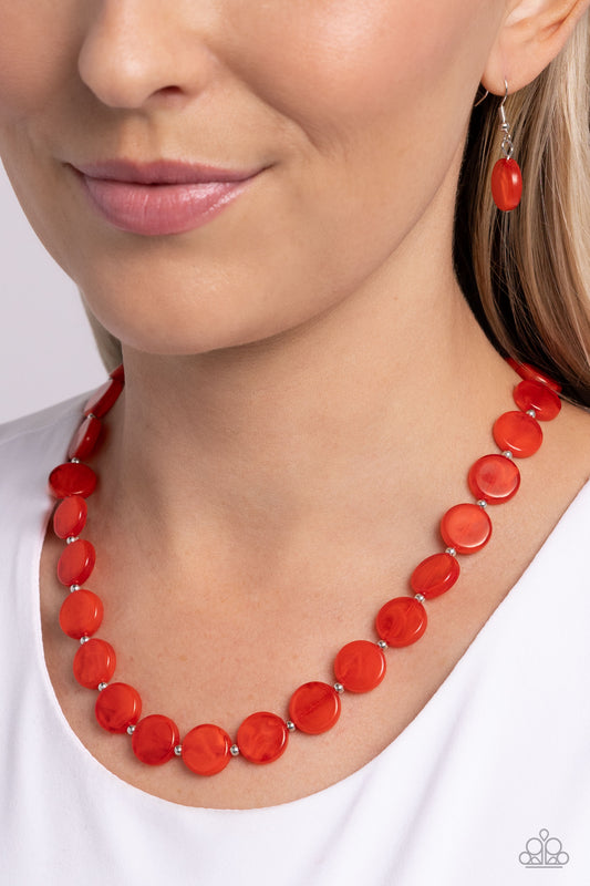 Paparazzi Bright Backdrop - Red Necklace