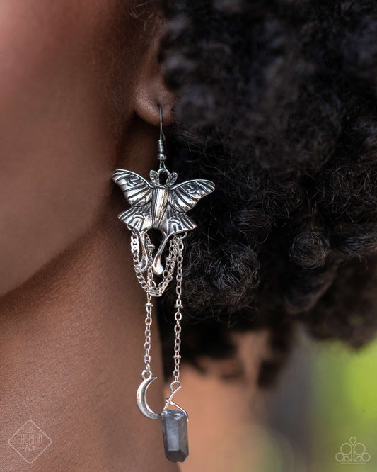 Paparazzi Moth Master - Silver Earrings