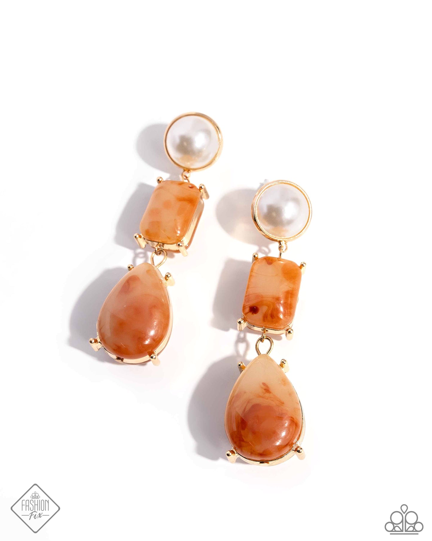Paparazzi Marbled Masterpiece - Orange Earrings