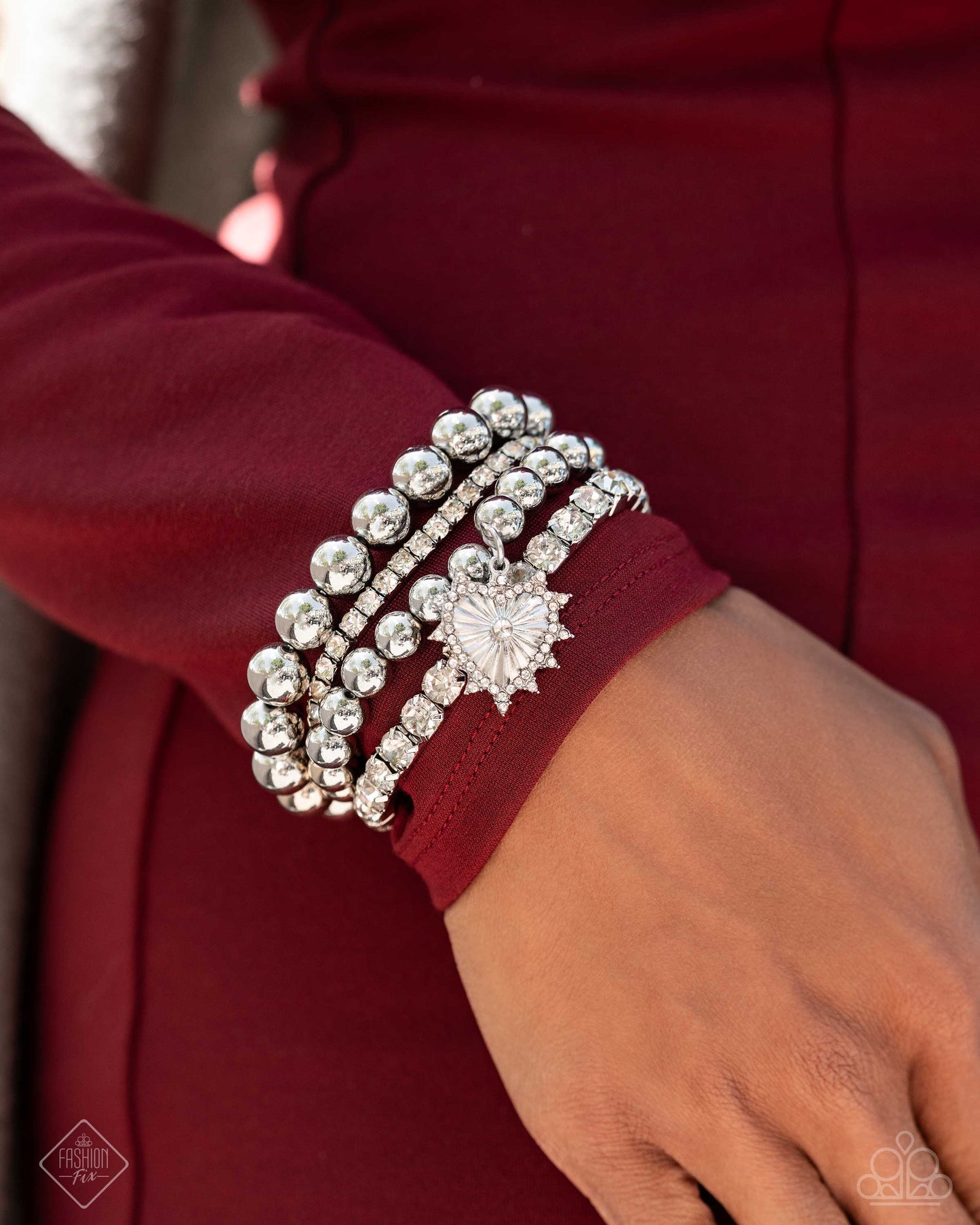 Paparazzi Excessive Elegance - White Bracelet