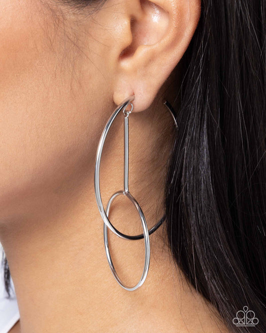 Paparazzi Dreaming of Hoops - Silver Earrings