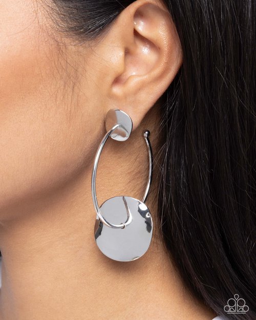 Paparazzi Textured Trouble - Silver Earrings