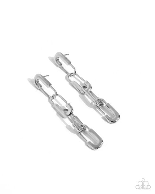 Paparazzi Linked Launch - Silver Earrings